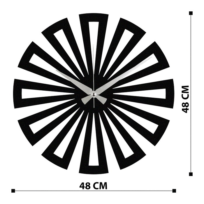 Wallity Enzoclock - S003 Reloj de Pared Decorativo de Metal Negro Wallity Enzoclock - S003 Reloj de Pared Decorativo de Metal Negro